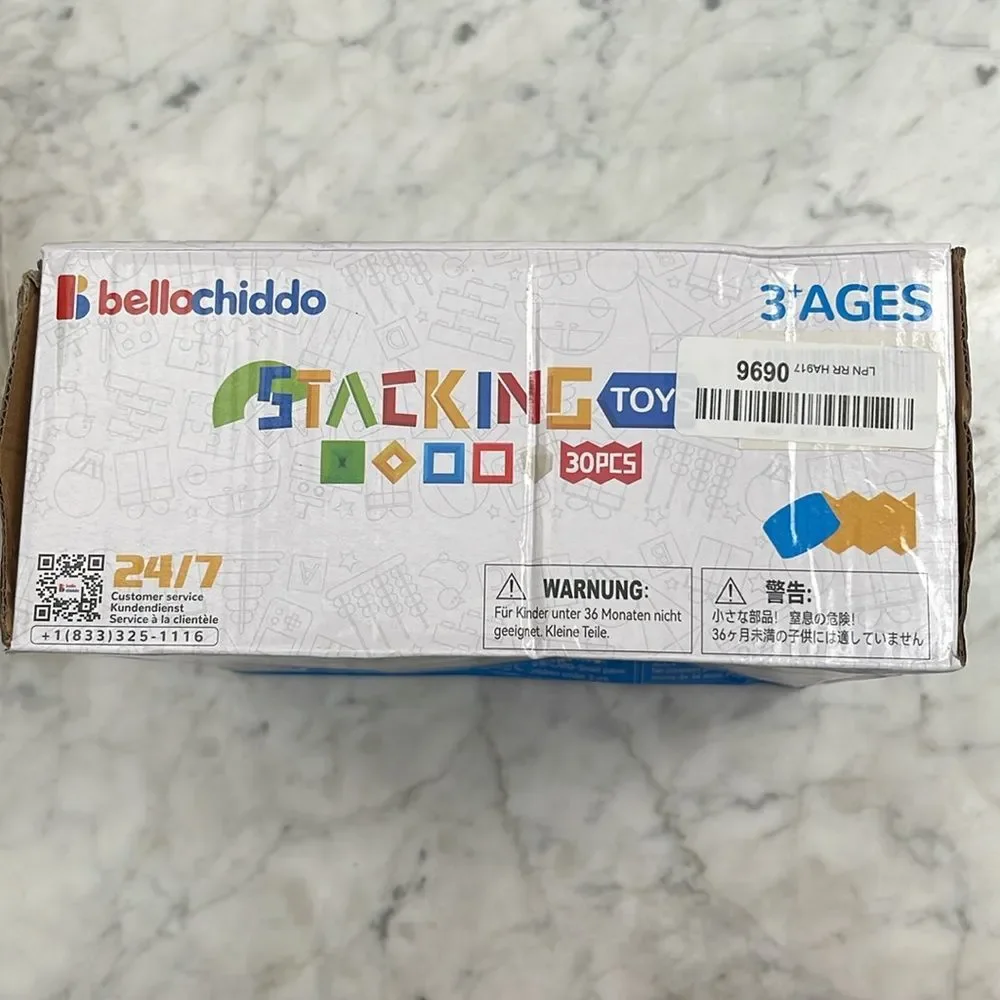 30pcs bellochilddo stacking building blocks education toys for toddler ages 3+